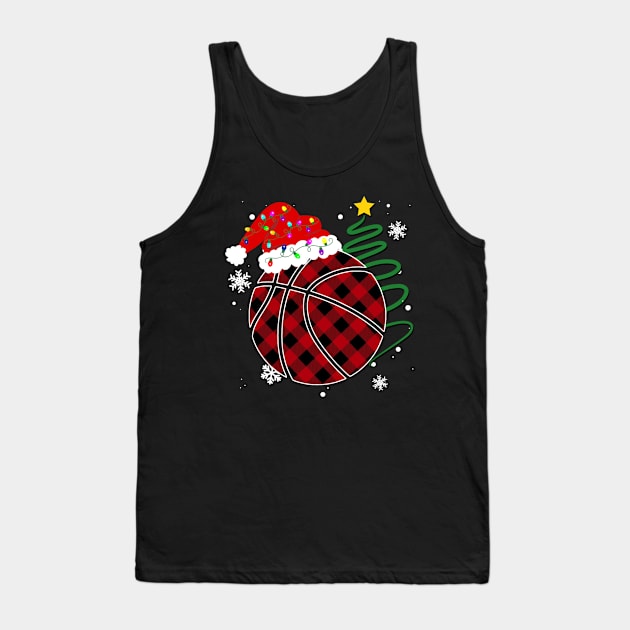 Buffalo Red Plaid Basketball Christmas Sport Xmas Pajama Tank Top by Sincu